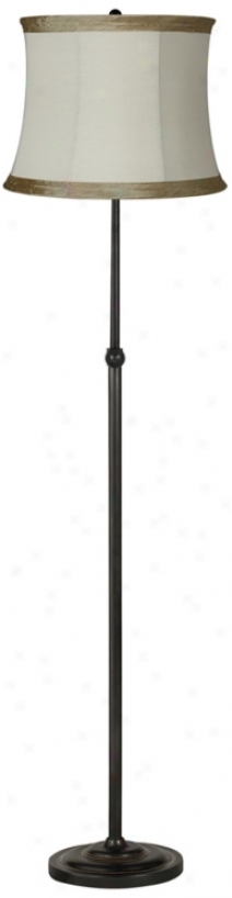 Pleated Ivory Taupe Bronze Adjustable Floor Lamp (98113-97209)
