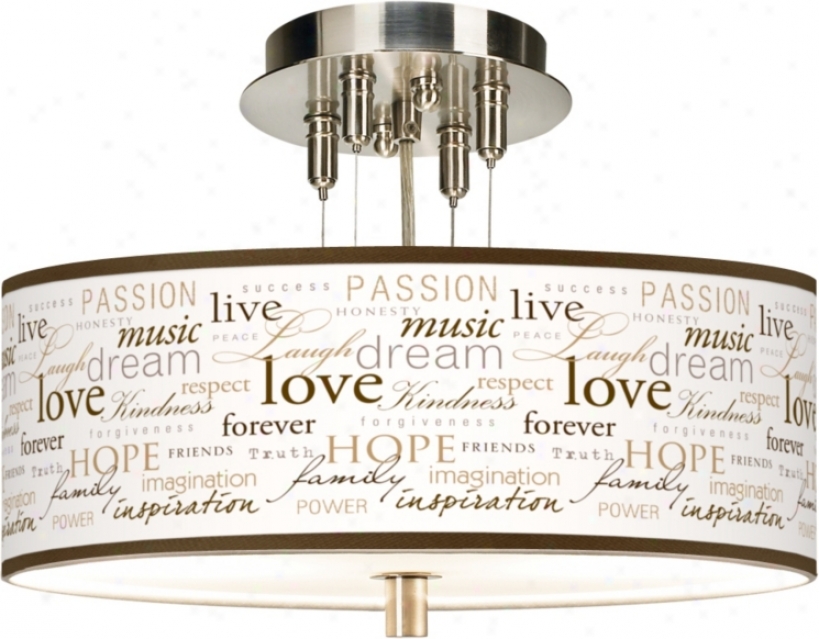 Positivity Giclee 14" Wide Ceiling Light (55369-p7712)