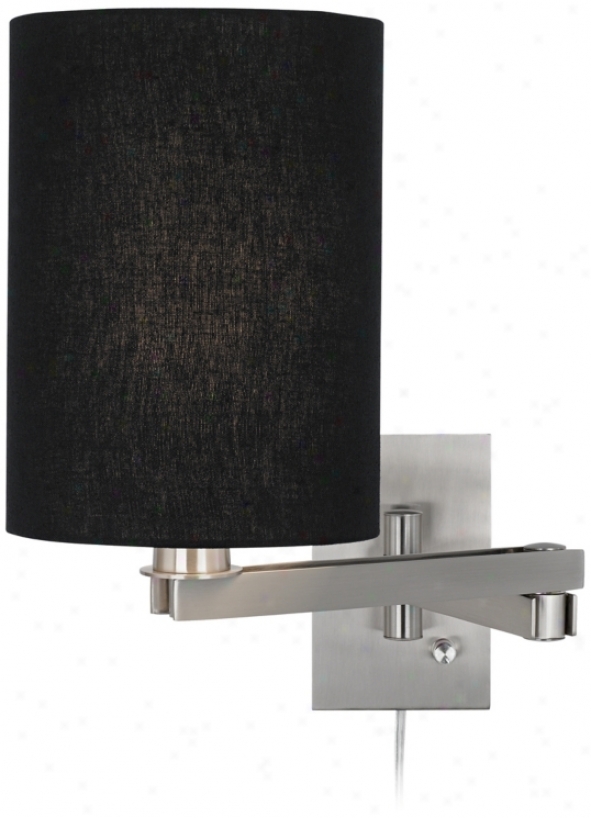 Possini Euro Design Black Cylinder Shade Plug-in Swing Arm (m9482-k5386)