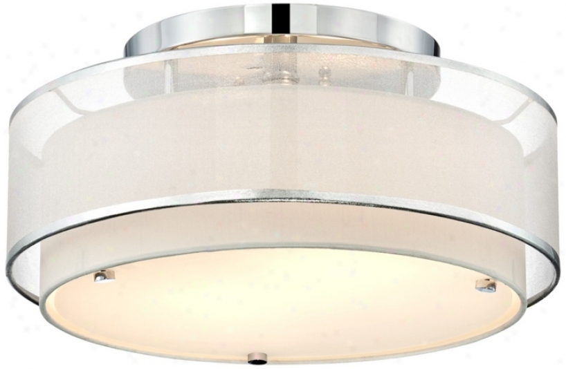 Possini Euro Design Double Organza 16" Wide Ceiling Light (t9756)