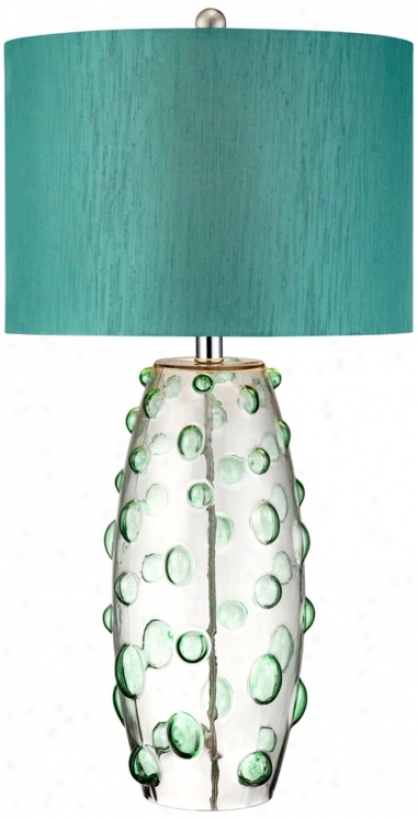 Possini Euro Design Teal Art Glass Table Lamp (x0296)