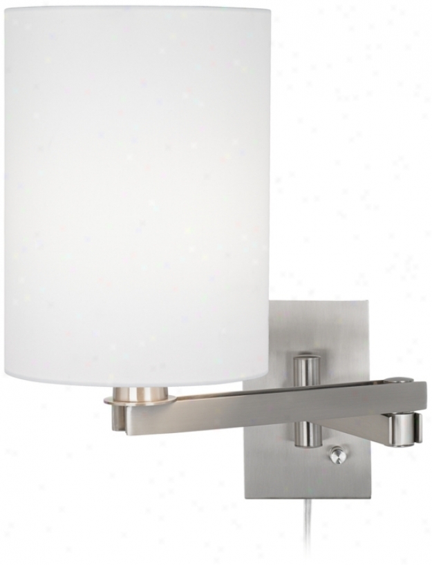 Possini Euro Design White Cylinder Shade Plug-in Swing Prepare (m9482-00107)