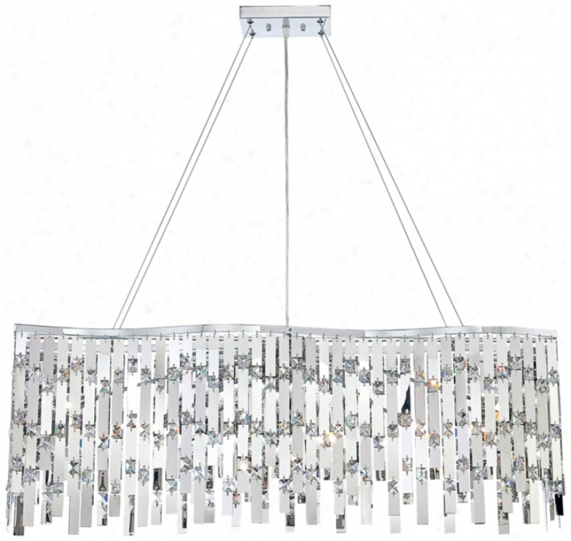 Possini Euro Wave Rectangle Chrome And Crystal Chandelier (m6549)