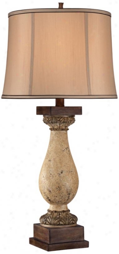 Possnoi Gesso Column Table Lamp (u5698)