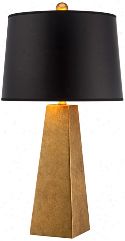 Possini Gold Leaf Obelisk Table Lamp (x1595)