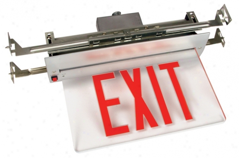 Recesswd Led Rrd Exit Sign With Battery Backup (49515)