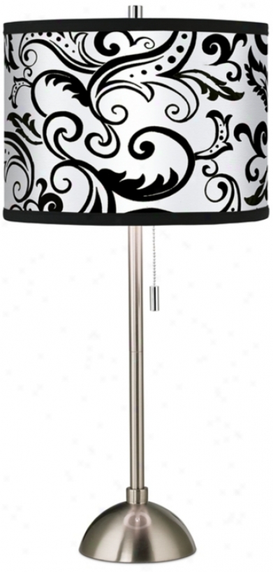 Regency Black Giclee Brushed Steel Table Lamp (60757-h5298)
