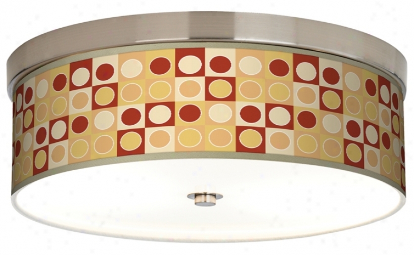 Retro Dotted Squares Giclee Energy Efficient Ceiling Light (h8796-k2078)