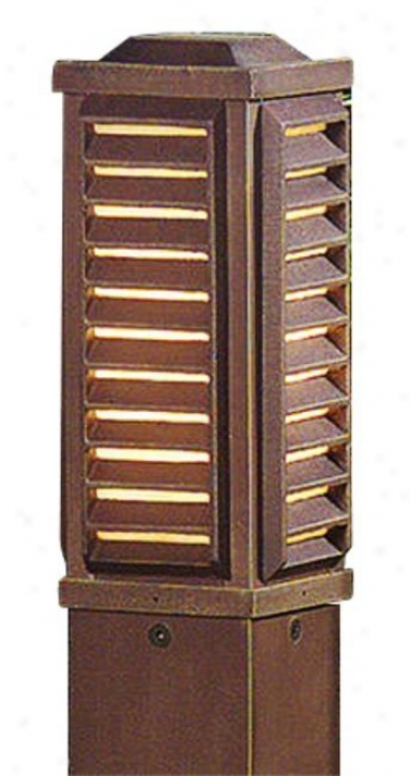 Rustic Brown Square 35 1/4" High Path Light With Louvers (m0864-m1330)