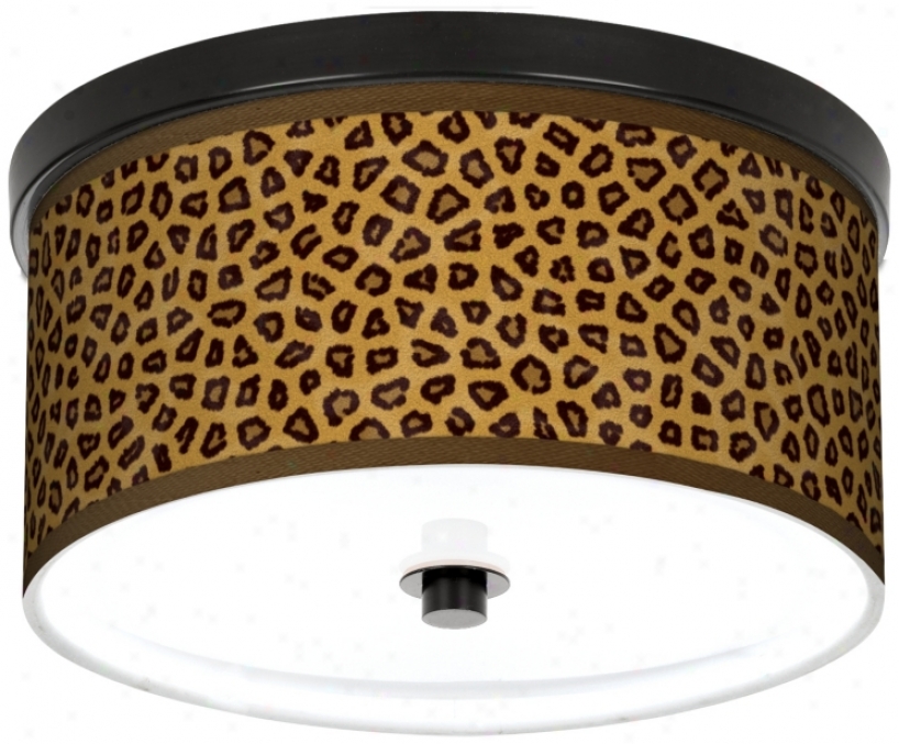 Safari Cheetah Giclee 10 1/4" Wide Cfl Bronze Ceiling Light (k2833-r2344)