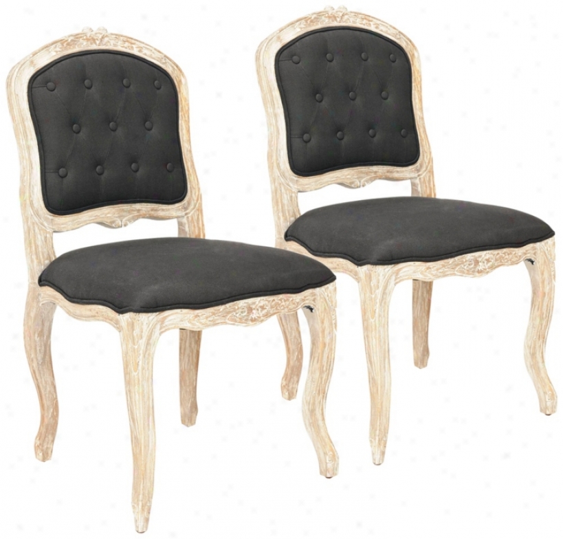 Safavieh Set Of 2 Carrissa Black Side Chairs (w9805)