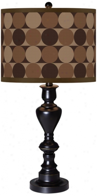Sienna Grey Circies Giclee Glow Black Harden Tablr Lamp (x0022-x2767)