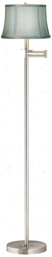 Spa Blue Brushed Nickel Finish Swing Arm Floor Lamp (42316-51755)