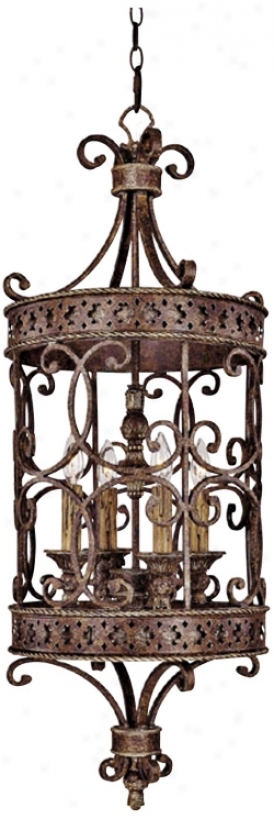 Squire Collection Crusted Umber Finish Foyer Chandelier (t3285)