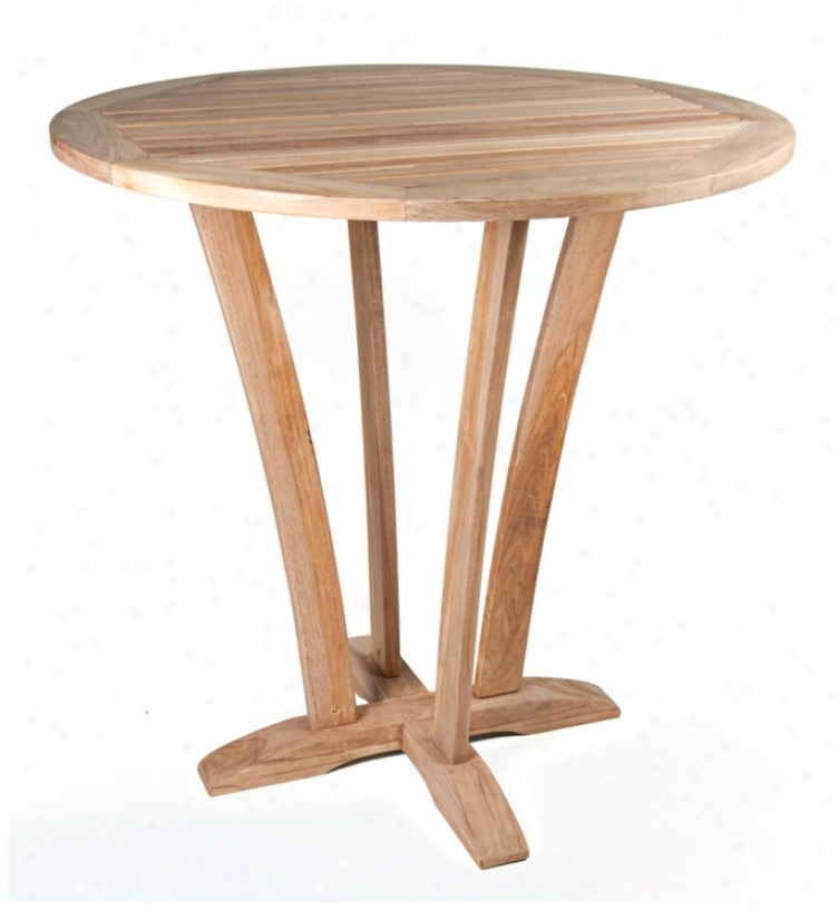 St. Tropez Teak Wood Round Outdoor Bar Table (u1306)