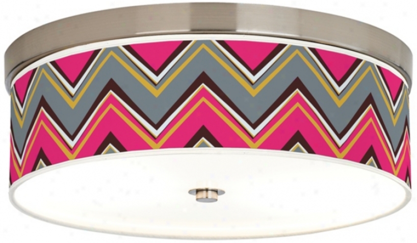 Stacy Garcia Chevron Pink Pride 14" Spacious Ceiling Light (h8796-h3604)