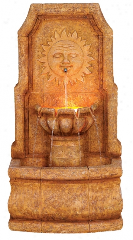 Sunshine Villa Faux Stone Outdoor Fountain W/halogen Lights (59913)