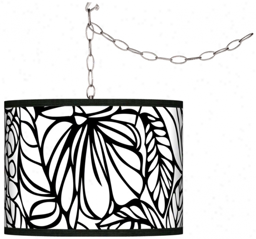 Swag Sytle Jungle Moon Givlee Shade Plug-in Chandelier (f9542-r2407)