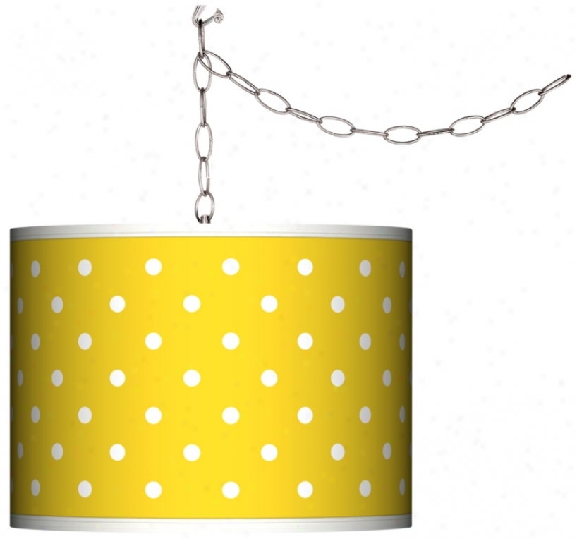 Swag Title Mini Dots Yellow Shade Plug-in Chandelier (f9542-m6010)