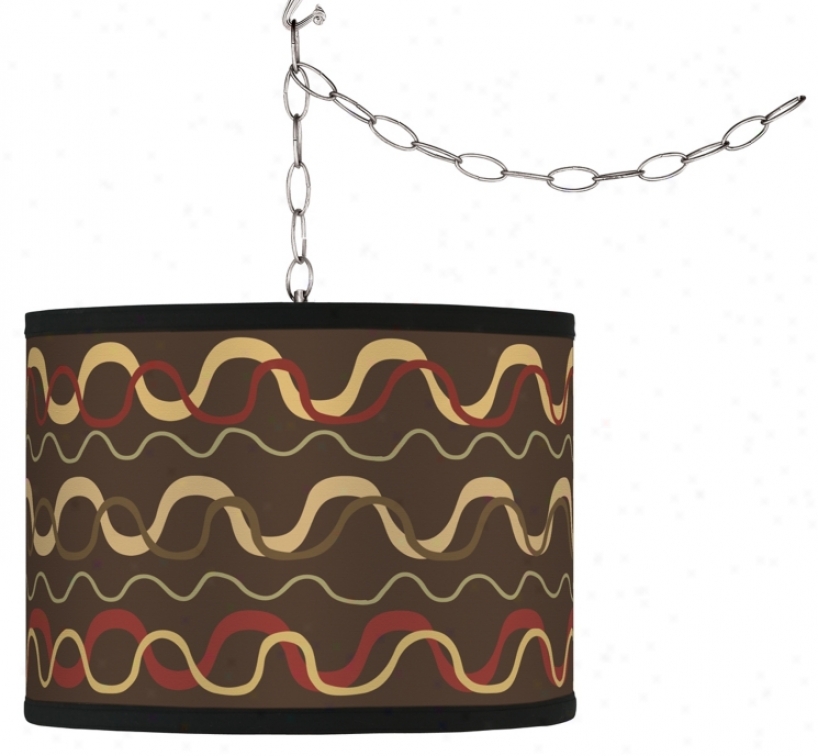 Swag Style Wave Sew Shade Plug-in Chandelier (f9542-g4317)