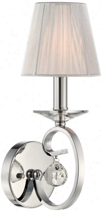 Swirl And Crystal 13 1/2" Richly Chrome Wall Sconce (v2026)