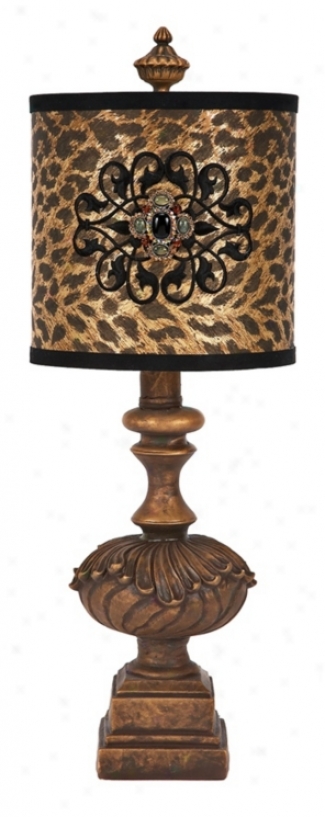 Swoon Decor Cehetah Brooch Antique Gold Table Lamp (w8559)