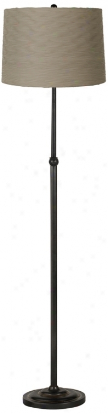 Taupe Wave Pleat Bronze Adjustable Fioor Lamp (98113-n2280)