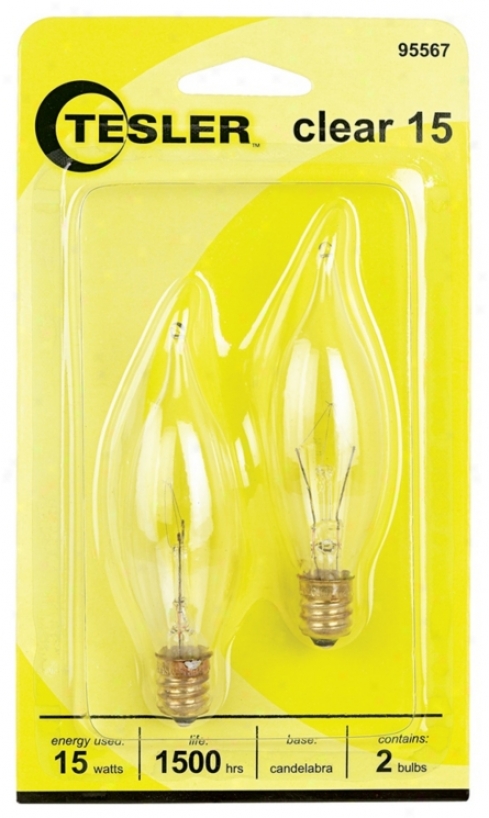 Tesler 15 Watt 2-pack Bent Tip Candelabra Light Bulbs (95567)
