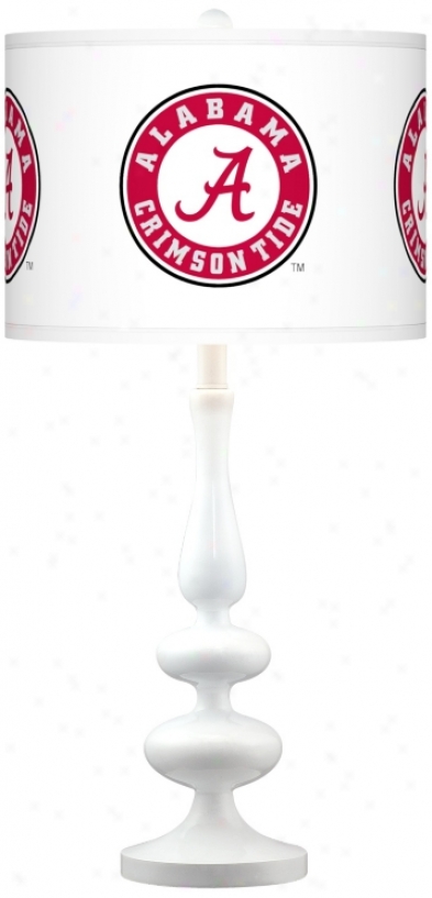 The University Of Alabama Glosx White Table Lamp (n5729-y3323)