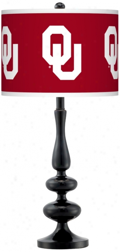 The University Of Oklahoma Gloss Black Table Lamp (n5714-y3388)
