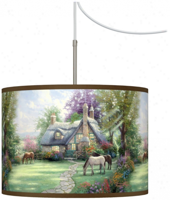 Thomas Kinkade A Full Summer Day Plug-in Bend Chandelker (t6330-w8909)
