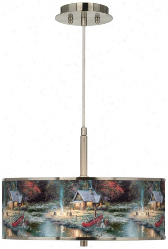 Thomas Kinkade The End Of A Skilled Day Ii 16" Chandelier (t6341-w8929)
