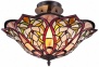 Bronze Petals 18" Wide Tiffany Style Glass Ceiling Light (x0125)