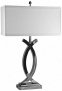 Pisces Polishe Nickel With Cotton-wool Shade Table Lamp (v1810)