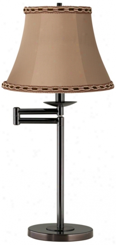 Toffee Bell Shade Bronze Swing Arm Desk Lamp Base (41165-v3724)
