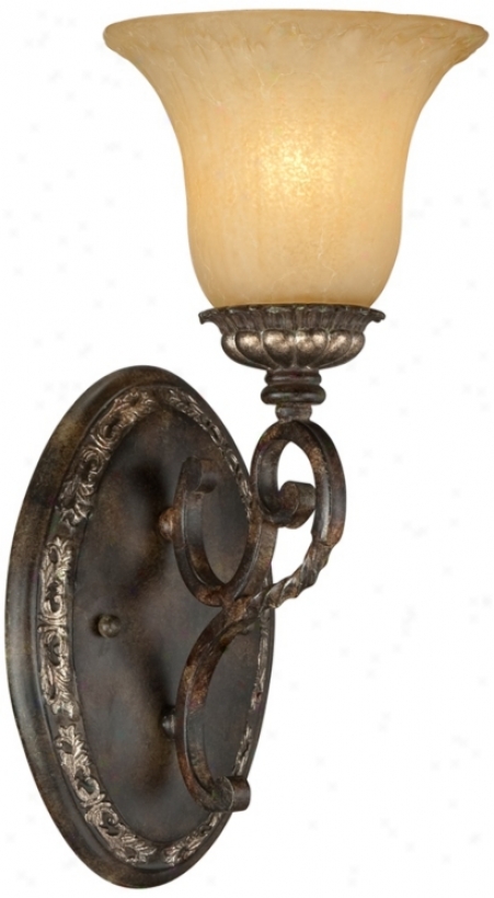 Traditionla Bronze And Gold 14 1/2" High Wall Sconce (u5799)