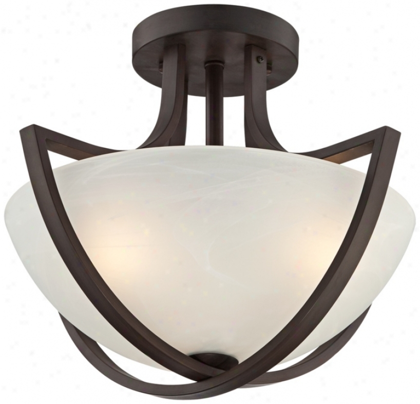 Transitional Bronze Finish 18 1/2" Wide Ceiling Fixture (t9519)