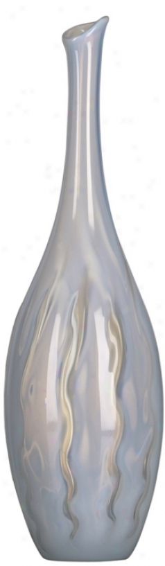 Pale Anc Clear 12 3/4" High Art Glass Vase (j0396)
