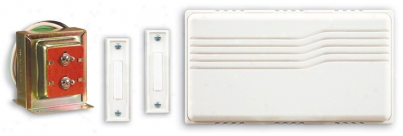 White Hardwired Lighted Buttons Door Chime Contractor Kt (k6223)
