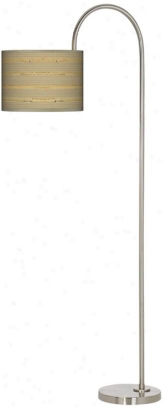 Woven Reed Arc Tempo Giclee Floor Lamp (m3882-v3098)
