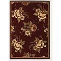 Couristan Lotus Garden 7 X 10 Star Lily Burgundy Area Rugs