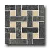 Crossville Sovereignty Mosaic Bssketweave Black Swan & Parisian White Tile & Stone