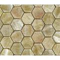 Diamond Tech Glass Marble Series Hexagon Tumbled Mosaic Honey Onyx Tile & Stone