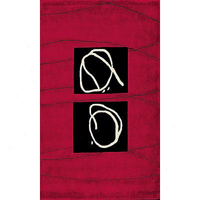 Foreign Language Festival Blocks 4 X 6 Cranberry Area Rugs