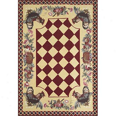 Trans-ocean Import Co. Rockport 5 X 7 Rooster Red Area Rugs