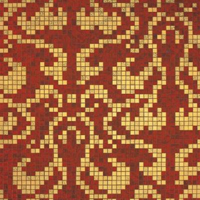 Bisazza Mosaico Decori 20 - Damasco Rosso Oro Tile & Stone