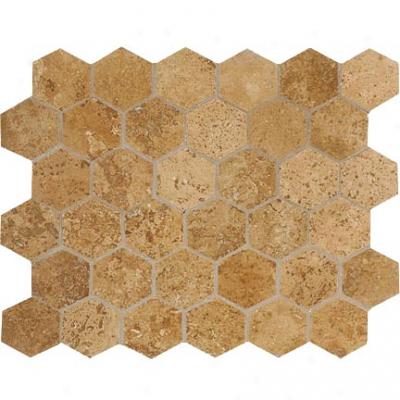 Crossville Bella Via Hexagon Walnut Travertine Tile & Stone