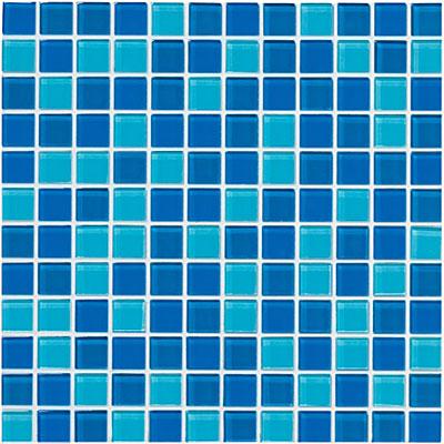 Crossville Glass Blox Blend Mosaic 1 X 1 Moonbeam/clear Sky/aqua Glwam Tile & Face with ~