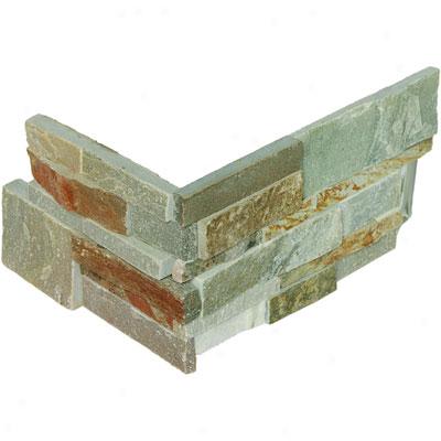 Daltile Slate Collection - Slate Stacked Stone Shanghai Rust Corner Tile & Stone
