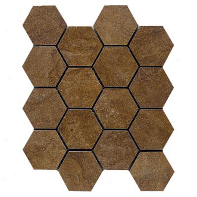Interceramic Dolomite 14.5 X 18 Hexa Mosaic Gold Tile & Face with ~